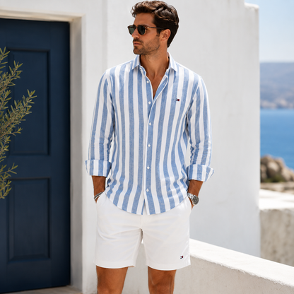 TH™ Premium Coastal Stripe Shirt & Shorts Set
