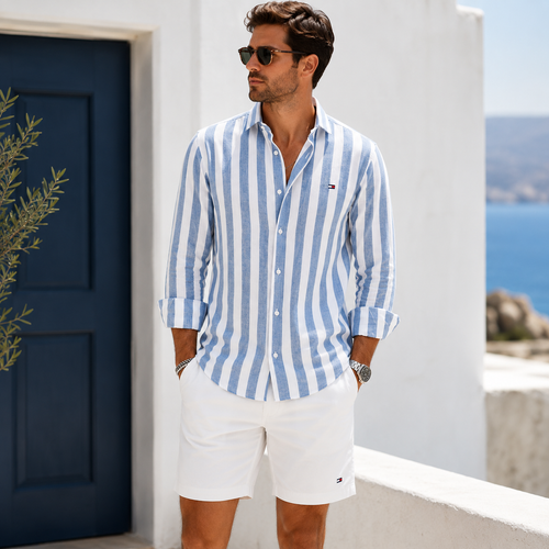 TH™ Premium Coastal Stripe Shirt & Shorts Set